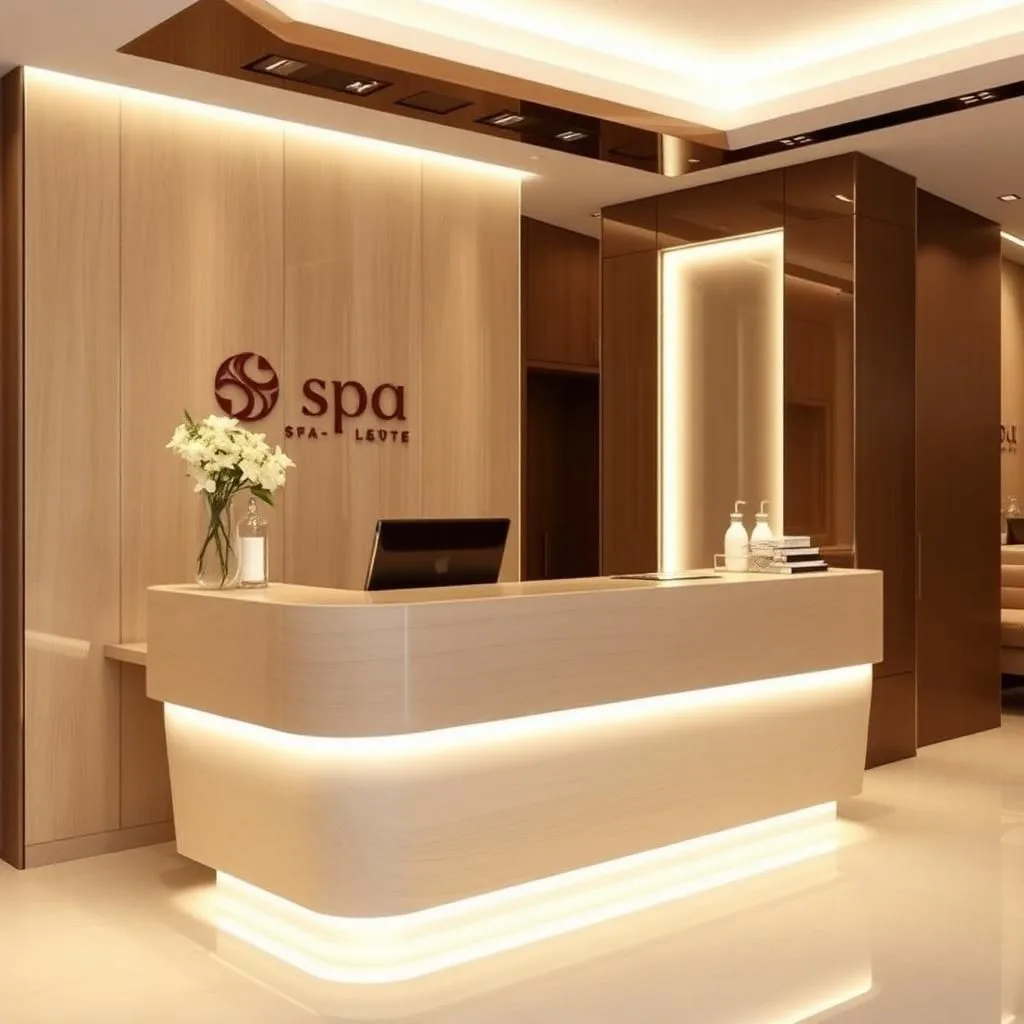 Quầy thu ngân kết hợp lễ tân spa