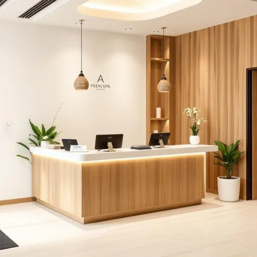 Quầy thu ngân kết hợp lễ tân spa