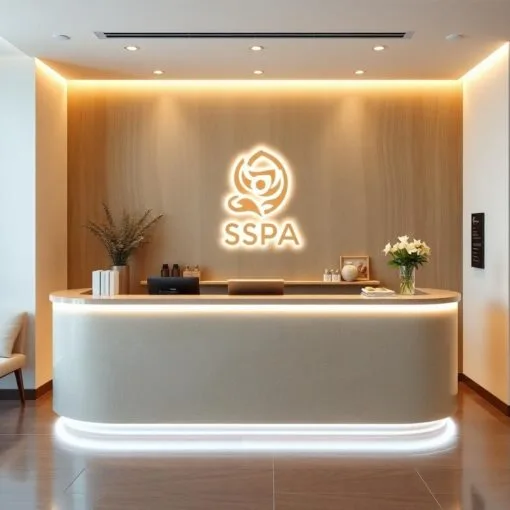 Quầy thu ngân kết hợp lễ tân spa