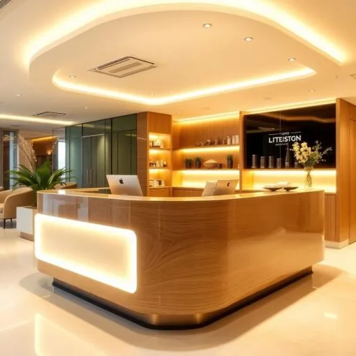 Quầy thu ngân kết hợp lễ tân spa