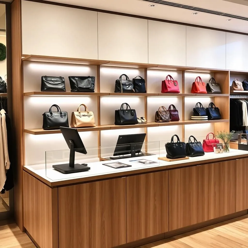 Quầy thu ngân có kệ trưng bày