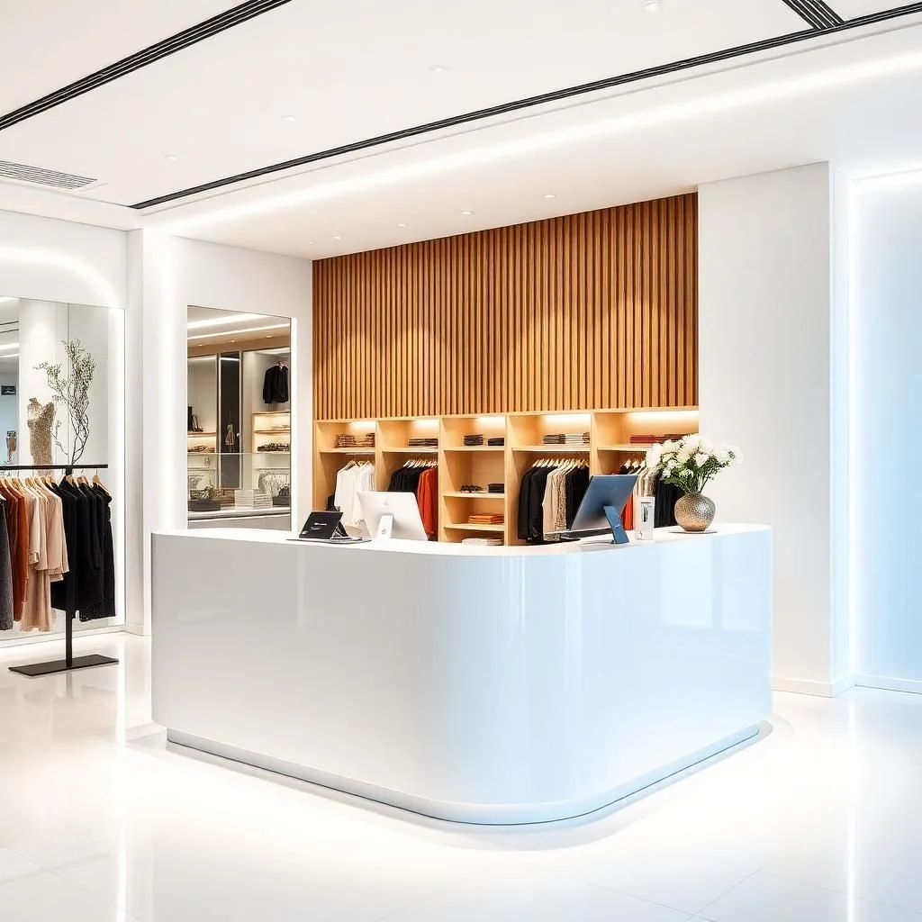 Quầy thu ngân gỗ sơn PU