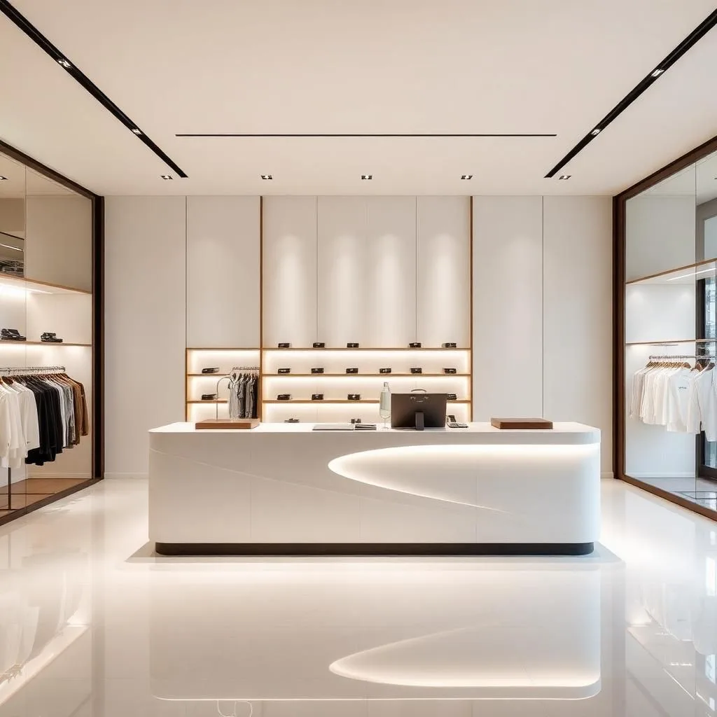 Quầy thu ngân gỗ sơn PU