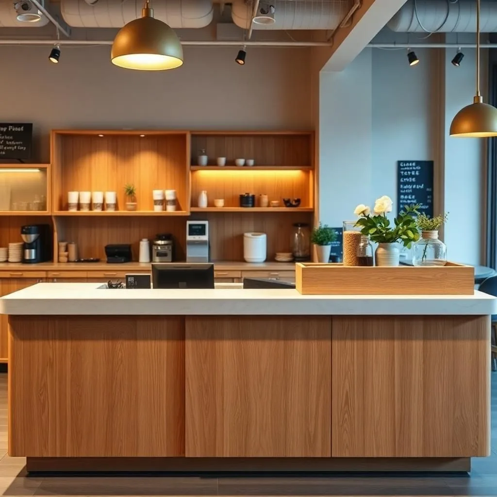 Quầy thu ngân gỗ sơn PU