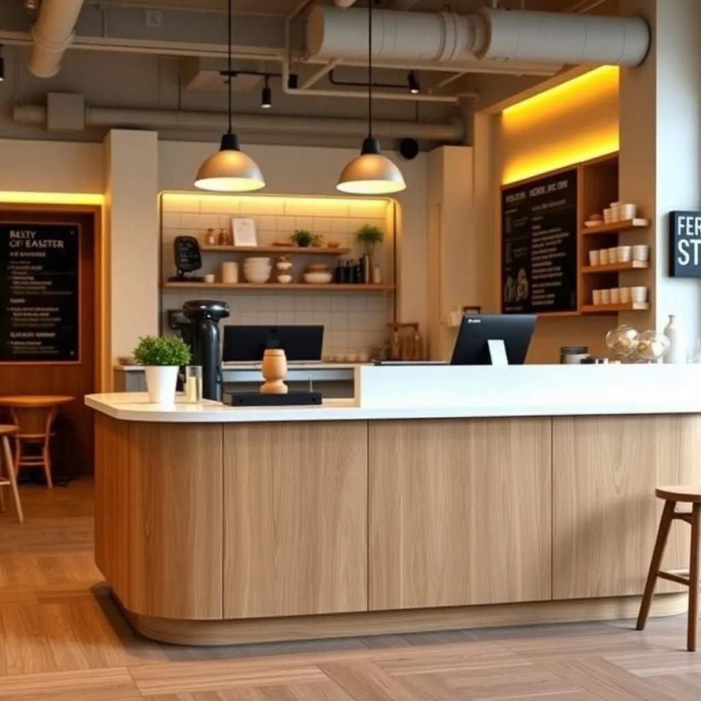 Quầy thu ngân gỗ sơn PU