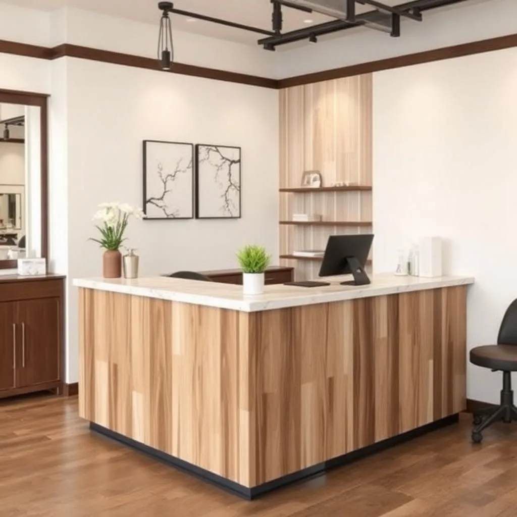 Quầy thu ngân gỗ công nghiệp phủ Laminate