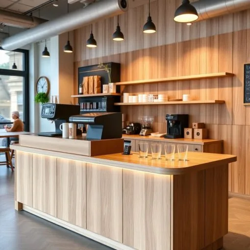 Quầy thu ngân kết hợp pha chế