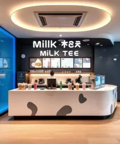 quầy thu ngân trà sữa hiện đại