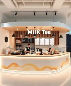 quầy thu ngân trà sữa hiện đại