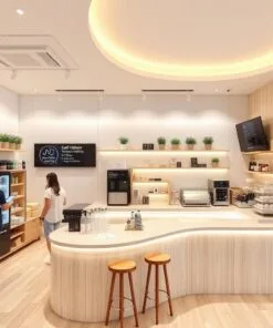 quầy thu ngân trà sữa hiện đại