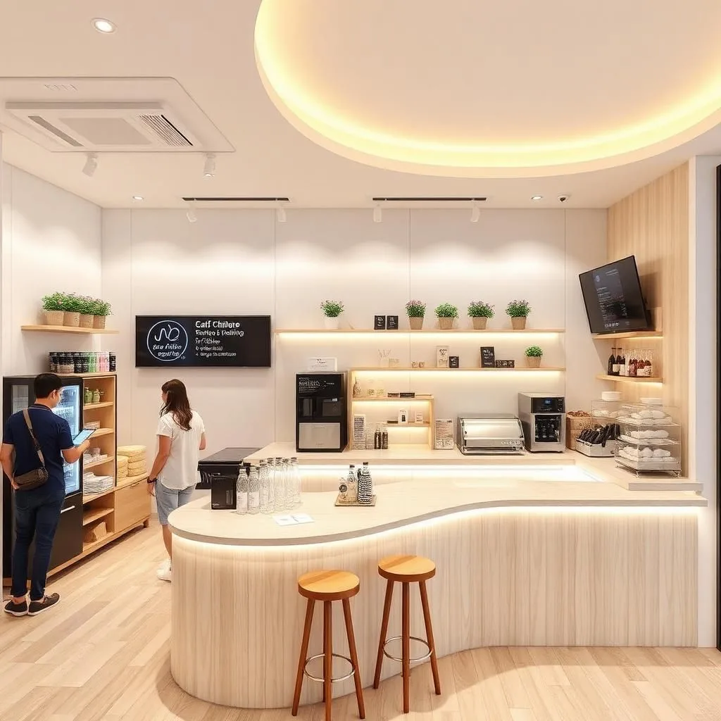 quầy thu ngân trà sữa hiện đại