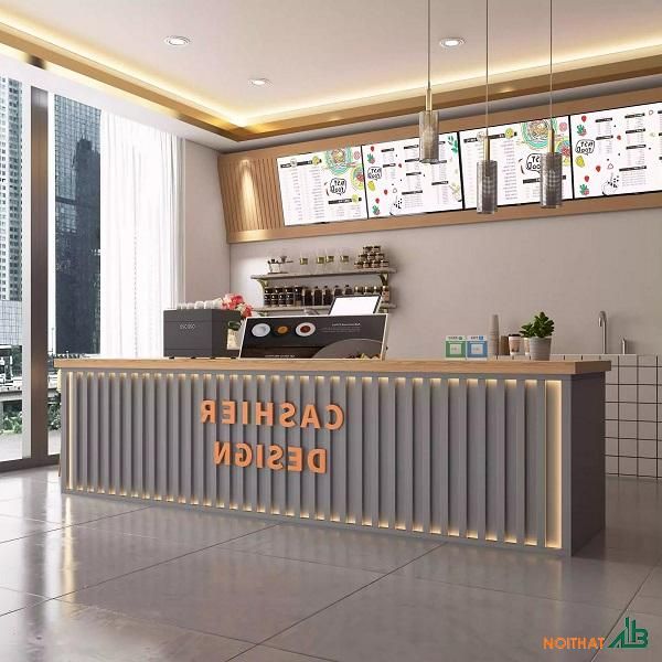 Quầy pha chế gỗ inox