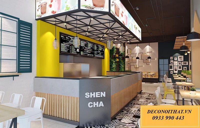 Quầy pha chế trà sữa đẹp 3 Quầy pha chế đẹp