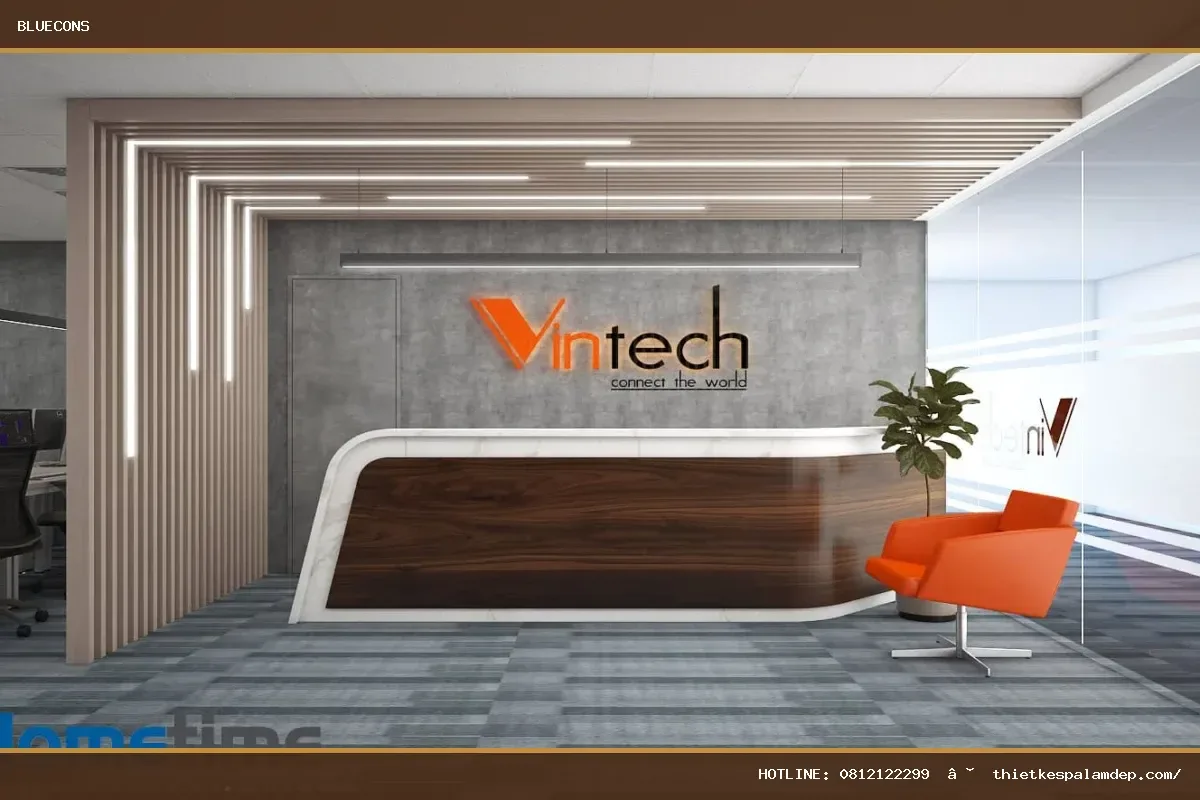 Quầy lễ tân 3 người – hình ảnh Bluecons