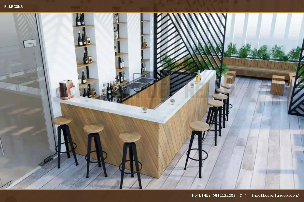 Quầy lễ tân 3 người – hình ảnh Bluecons