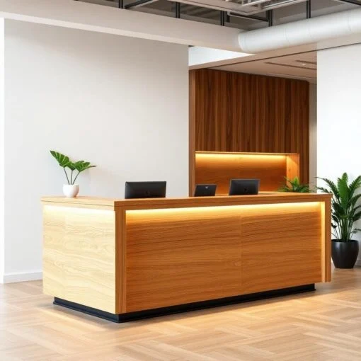 Quầy lễ tân bằng gỗ công nghiệp giá tốt
