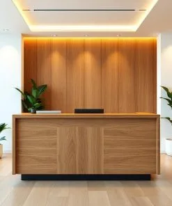 Quầy lễ tân bằng gỗ công nghiệp giá tốt