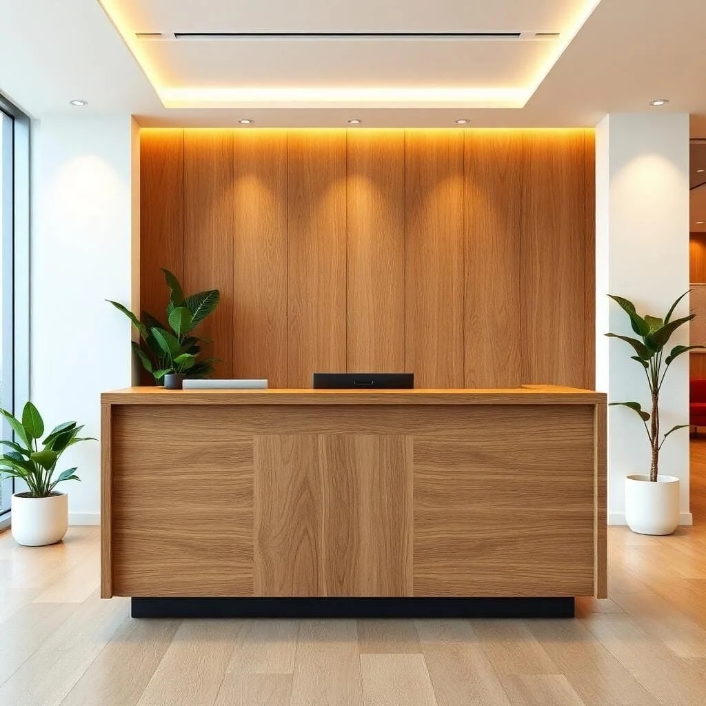 Quầy lễ tân bằng gỗ công nghiệp giá tốt Quầy lễ tân bằng gỗ công nghiệp giá tốt