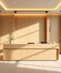 Quầy lễ tân bằng gỗ công nghiệp MDF 15 Quầy lễ tân bằng gỗ công nghiệp MDF