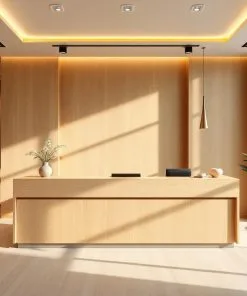 Quầy lễ tân bằng gỗ công nghiệp MDF