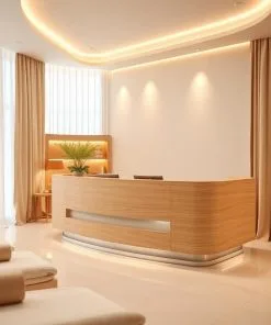 Quầy lễ tân bằng gỗ công nghiệp MDF