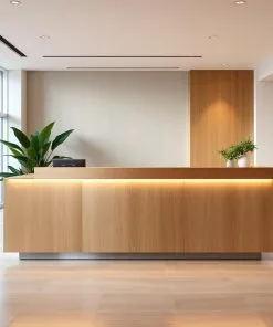 Quầy lễ tân bằng gỗ công nghiệp MDF