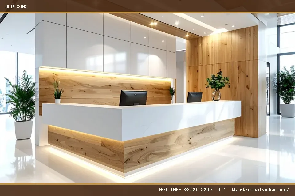 Quầy lễ tân Bluecons – hình ảnh Bluecons