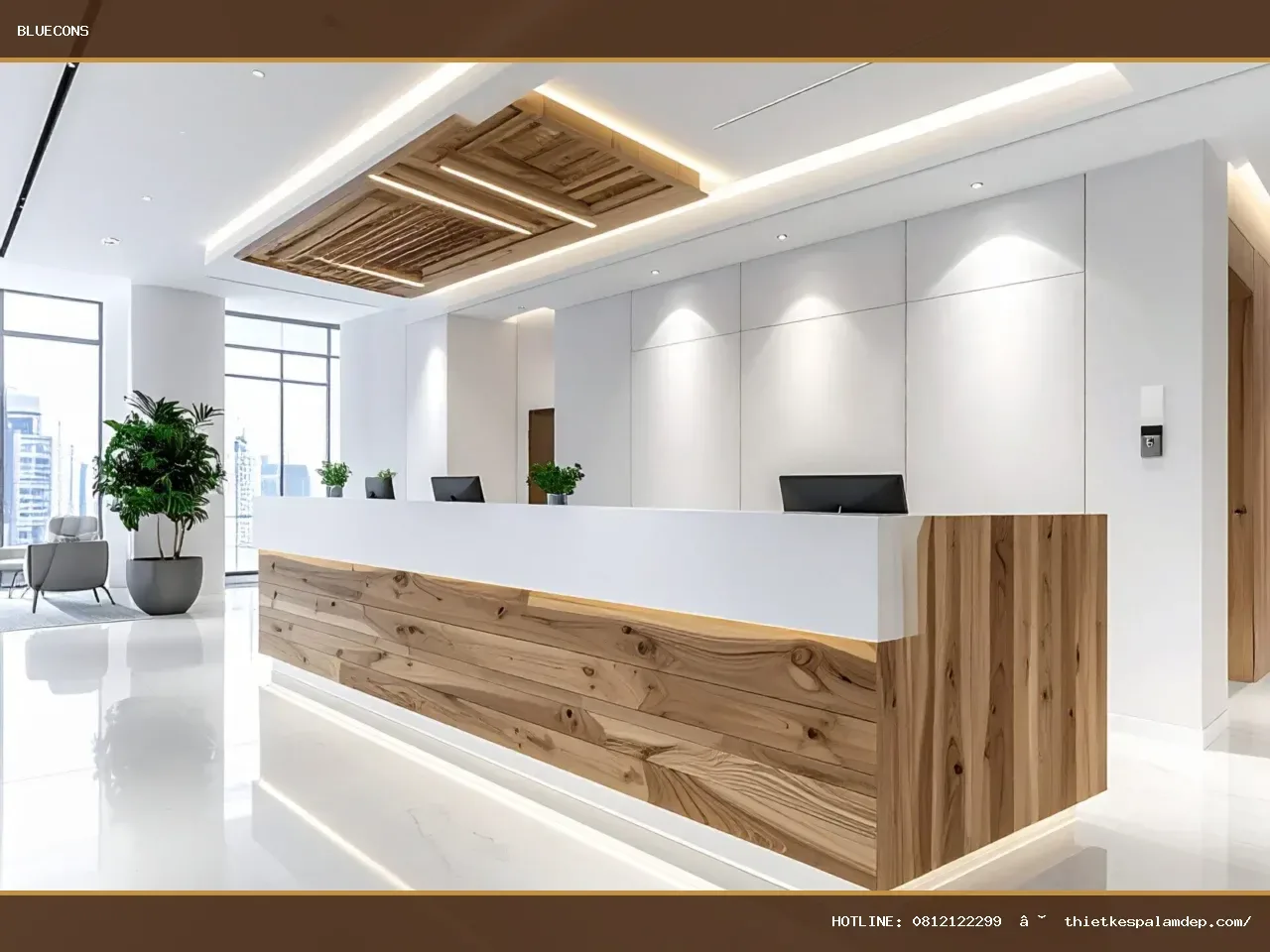 Quầy lễ tân Bluecons – hình ảnh Bluecons