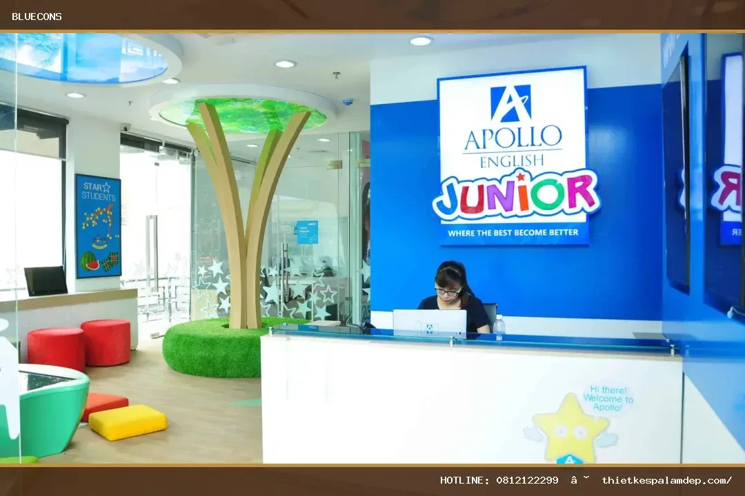 Quầy lễ tân cho showroom – hình ảnh Bluecons