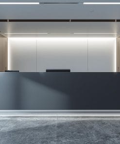 Mẫu quầy lễ tân chữ L hiện đại