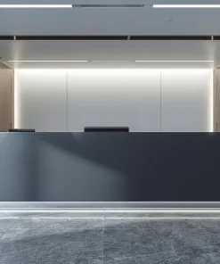 Mẫu quầy lễ tân chữ L hiện đại