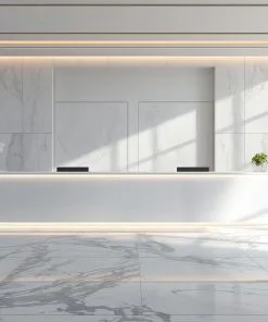 Mẫu quầy lễ tân chữ L hiện đại