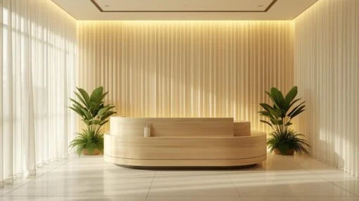 Quầy lễ tân gỗ cao cấp