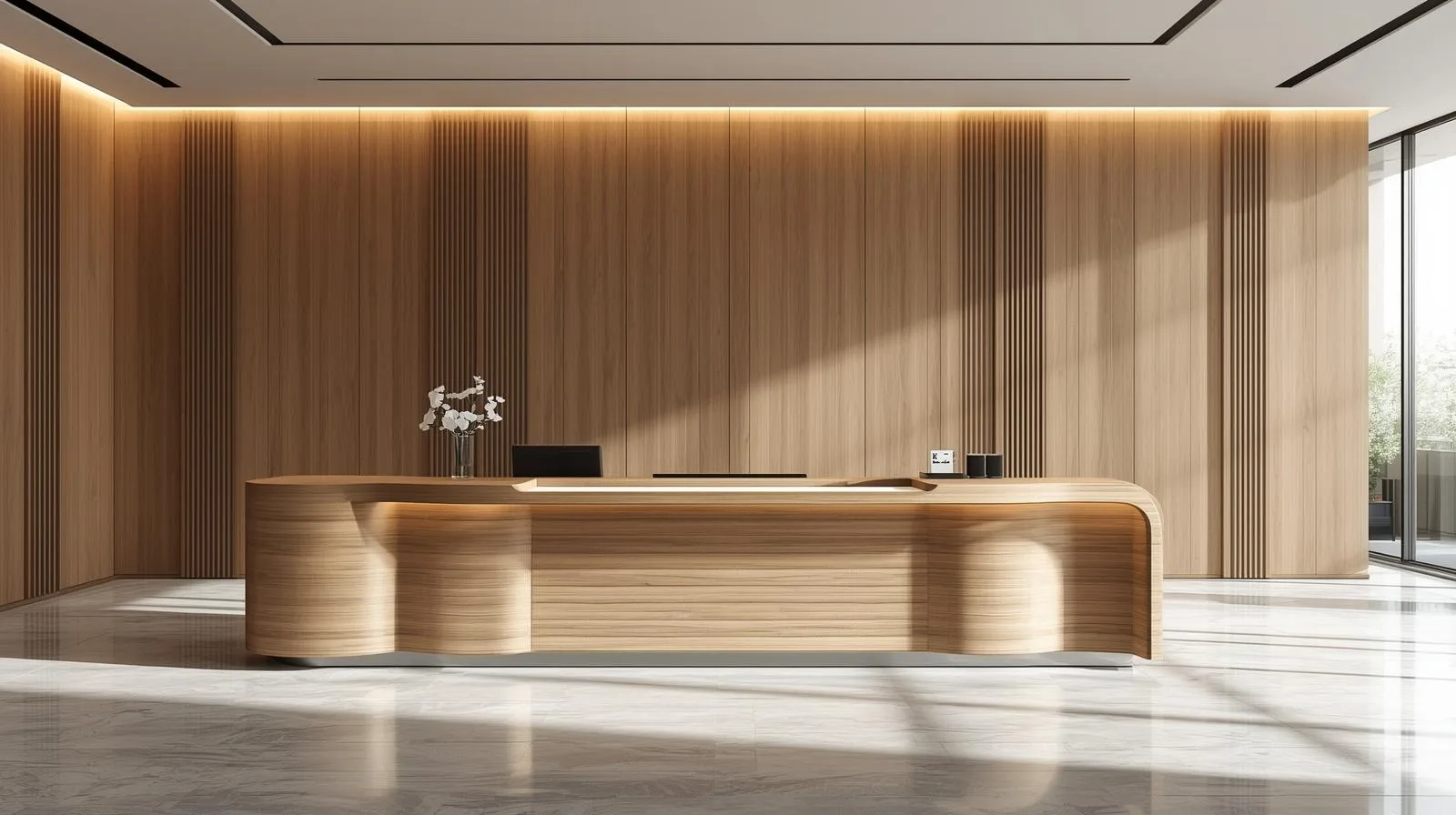 Quầy lễ tân gỗ cao cấp