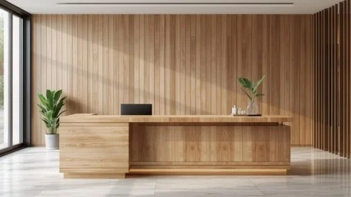 Quầy lễ tân gỗ cao cấp