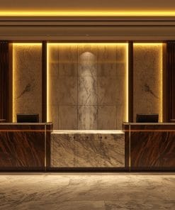 Quầy lễ tân gỗ cao cấp