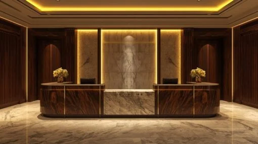 Quầy lễ tân gỗ cao cấp
