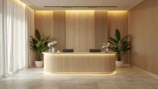 Quầy lễ tân gỗ cao cấp