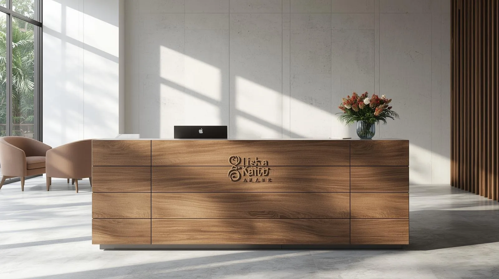 Quầy lễ tân gỗ công nghiệp chống trầy