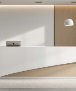 Quầy lễ tân gỗ MDF phủ Melamine sang trọng 10 Quầy lễ tân gỗ MDF phủ Melamine sang trọng
