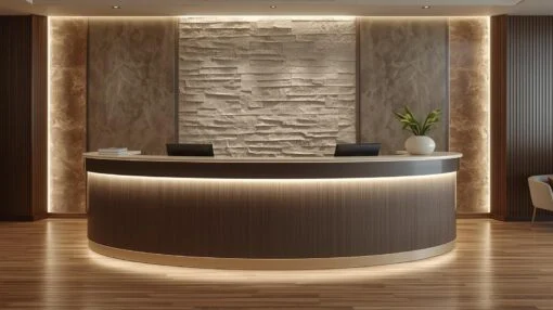 Quầy lễ tân gỗ MDF phủ Melamine sang trọng