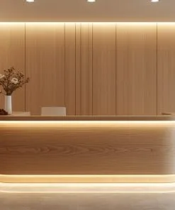 Quầy lễ tân gỗ thiết kế theo phong cách Hàn