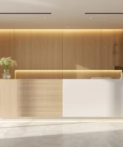 Quầy lễ tân gỗ thiết kế theo phong cách Hàn