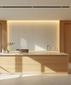 Quầy lễ tân gỗ thiết kế theo phong cách Hàn