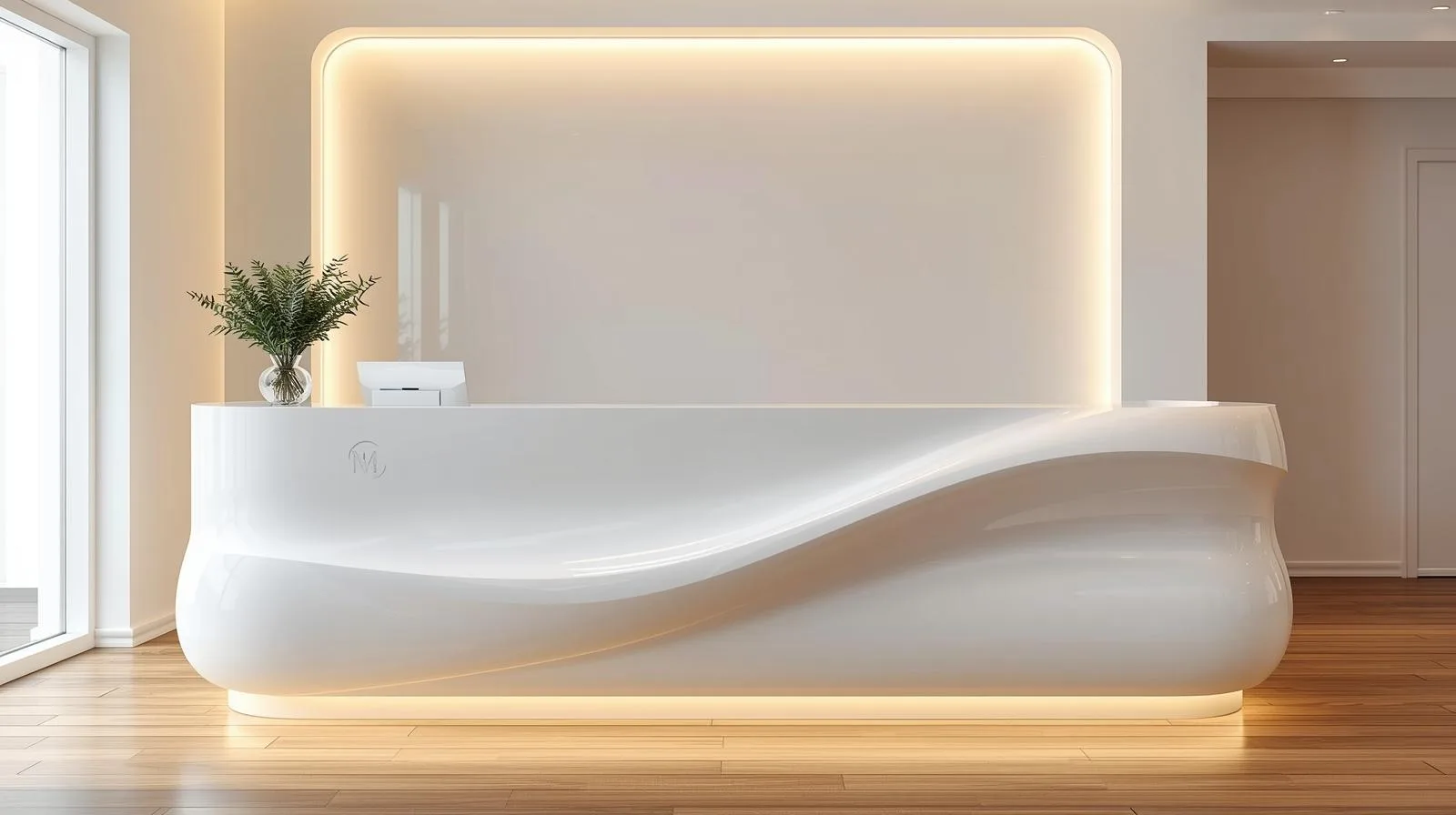 Quầy lễ tân hiện đại cho salon làm đẹp