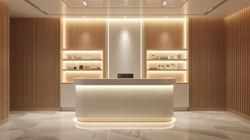 Quầy lễ tân hiện đại cho salon làm đẹp