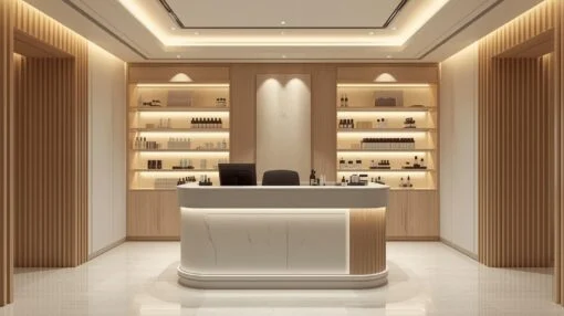 Quầy lễ tân hiện đại cho salon làm đẹp