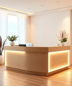 Quầy lễ tân kết hợp đèn LED