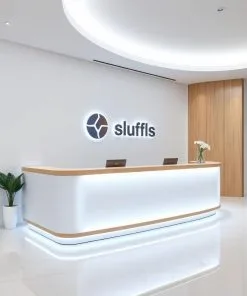 Quầy lễ tân kết hợp đèn LED