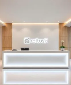 Quầy lễ tân kết hợp đèn LED